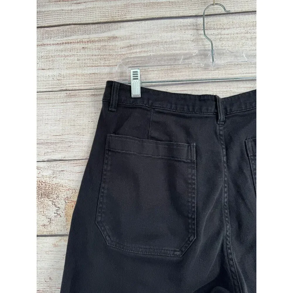 Quince Denim Barrel Jeans Womens 12 Black Stretch 4 Pocket - Picture 4 of 8